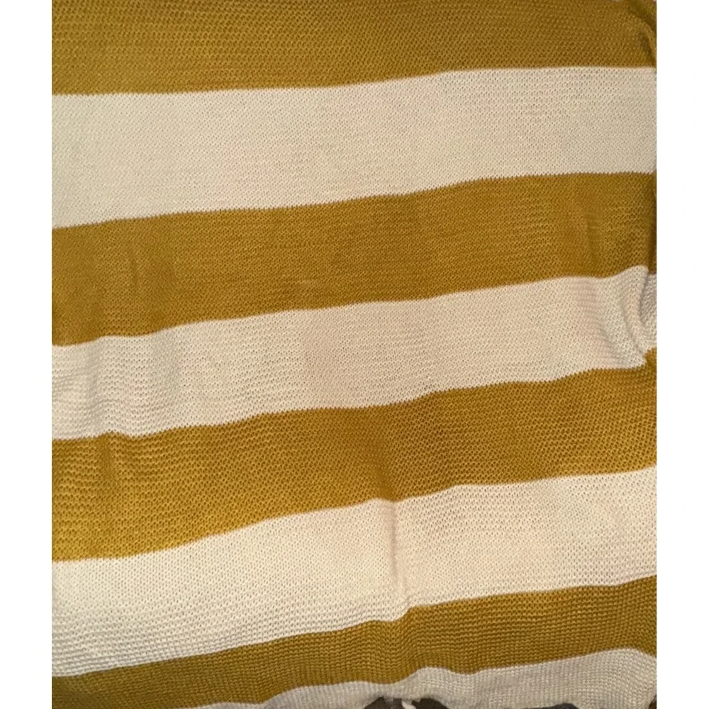 Knit Throw Blanket Boho Tassels Hotel Vendome Cream Gold Cozy Warm Soft  64 X 60